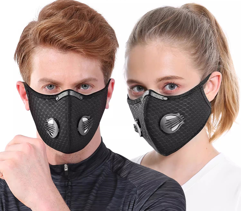 Anti Pollution Mask - Maska rowerowa sportowa, wielokrotnego użytku, z